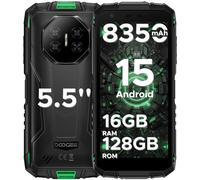 DOOGEE Fire 3 Pro Android 15 AI Rugged Smartphone, 16GB+128GB/2TB Octa-Core, 8350mAh/18W, 5.5-inch HD+ IPS, Dual SIM 4G Mobile Phone, 16MP Camera, Widevine L1, 3.5mm Jack, Face ID, OTG, NFC