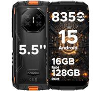 DOOGEE Fire 3 Pro Android 15 AI Rugged Smartphone, 16GB+128GB/2TB Octa-Core Rugged Phone, 8350mAh/18W, 5.5" HD+ IPS, 4G Dual Sim Mobile Phones, 16MP/Widevine L1/3.5mm Jack/Face ID/OTG/NFC, Orange