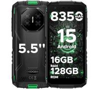 DOOGEE Fire 3 Pro Android 15 AI Rugged Smartphone, 16GB+128GB/2TB Octa-Core Rugged Phone, 8350mAh/18W, 5.5" HD+ IPS, 4G Dual Sim Mobile Phones, 16MP/Widevine L1/3.5mm Jack/Face ID/OTG/NFC, Green