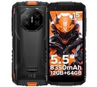 DOOGEE Fire 3 Rugged Smartphone, 8350mAh, Octa Core Android 15 Phone, 5.5" IPS HD+ Rugged Phone, 12GB+64GB/2TB Mobile Phone, 13MP+8MP, Widevine L1, 3.5mm headphone jack, Face ID/OTG/NFC