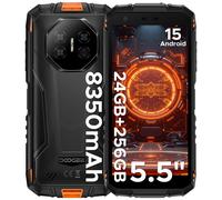 DOOGEE Fire 3 Ultra Rugged Smartphone, 8350mAh, Android 15 Rugged Phone With Gemini AI, 5.5" HD+, Octa Core, 24GB+256GB Waterproof Phone, 20MP Night Vision Camera, Fingerprint Unlock, NFC, IP68/IP69K