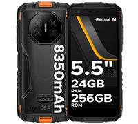 DOOGEE Fire 3 Ultra Rugged Smartphone, 8350mAh, Android 15 Rugged Phone With Gemini AI, 5.5" HD+, Octa Core, 24GB+256GB Mobile Phone, 20MP Night Vision Camera, Fingerprint Unlocked, NFC, IP68/IP69K