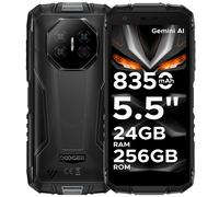 DOOGEE Fire 3 Ultra Rugged Smartphone, 8350mAh, Android 15 with Gemini AI, 5.5" HD+, Octa Core, 24GB+256GB, 20MP Night Vision Camera, Fingerprint Unlock, NFC, IP68/IP69K