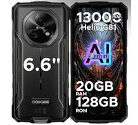 DOOGEE Fire 5 Pro Android 15 Rugged Smartphone & Gemini AI - 20GB + 128GB, 13000mAh & MTK Helio G81 Octa Core Rugged Phone,90Hz 6.6" HD+,13MP + 8MP,3 Card Slots Android Phone,Finger + Face ID/NFC/GPS