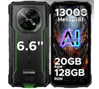 DOOGEE Fire 5 Pro Android 15 Rugged Smartphone & Gemini AI - 20GB + 128GB, 13000mAh & MTK Helio G81 Octa Core Rugged Phone,90Hz 6.6" HD+,13MP + 8MP,3 Card Slots Android Phone,Finger + Face ID/NFC/GPS