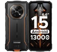 DOOGEE Fire 5 Rugged Smartphone Android 15 Rugged Phone 13000mAh Big Battery 6.6" 90Hz HD+ IPS Display, 12GB RAM+64GB ROM 13MP Camera Triple Card Slot SIM-Free & Unlocked Mobile Phones - Orange