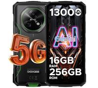 DOOGEE Fire 7 Rugged Smartphone 5G, Android 15 AI Rugged Phone, 13000mAh/18W, 16GB+256GB/2TB，6.6” HD+ 90Hz Octa-Core Android Phone, 64MP+16MP, Side Fingerprint, Face ID/OTG/NFC/Triple Card - Green