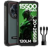 DOOGEE Fire6 Power Rugged Smartphone - 15500mAh Battery, 20(8+12) GB RAM+256GB ROM, Dual LED Flash, 6.56" 90Hz Screen, 33W Fast Charge, IP68/69K, Android 14, 3 Card Slots(4G Dual SIM+TF), NFC, GPS