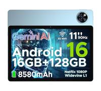 DOOGEE Newest Android 16 Tablets, U11 11 Inch Tablet with Gemini AI, 16GB+128GB/2TB, 8580mAh, Unisoc T7200, 5G WiFi Android Tablets | Widevine L1 | Bluetooth 5.0 | 13MP+6MP | GPS | OTG - Blue