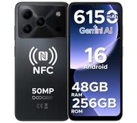 DOOGEE Note 56 Plus Mobile Phones, Newest Android 16 Smartphone, 48GB + 256GB/2TB, 6150mAh & 6.56 HD+ 90Hz Display, 50MP Camera, 4G Dual Sim Free Unlocked Phones, Face ID/Fingerprint/NFC/OTG, Black