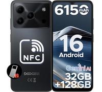 DOOGEE NOTE 56 PRO Mobile Phones, Newest Android 16 With Gemimi AI, 32GB+128GB/2TB, 6150mAh& 6.56"HD+90Hz Display, 4G Dual SIM Unlocked Mobile Phone, 8.45mm Ultra-Slim, Face ID, 5G WiFi, GPS,NFC-Black