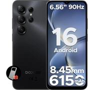 DOOGEE NOTE 56 X Mobile Phones, Newest Android 16 Phone, 6150mAh, 6.56" HD+ 90Hz, 24GB + 64GB/2TB Android Phones, Octa Core, Dual SIM Unlocked Mobile Phone, Face ID, 3.5mm Jack, GPS, OTG-Black