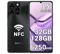DOOGEE NOTE 58 Mobile Phone Unlocked, Sleek&Refined Design, 32GB+128GB, 6.75" 90Hz IPS, Octa Core Android 15 4G Smartphone, 16MP+8MP Camera, 6250mAh Battery, Dual SIM, Widevine L1, GPS NFC Black