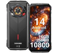 DOOGEE S Punk Rugged Smartphone Android Phone, 16GB+256GB/1TB, 10800mAh 33W Charging, Super Speaker, 50MP+16MP, 6.58" FHD+,IP68 Waterproof/LED Light/4G Dual SIM/NFC/OTG/Face/Fingerprint Unlock -Black