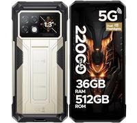 DOOGEE S200 Max Rugged Smartphone 5G- Android 15 Phones 36GB RAM+512GB ROM Rugged Phone with 22000mAh Battery 6.72" FHD 120Hz IPS Screen 108MP AI Triple Camera SIM-Free Unlocked Waterproof Phone-Gold