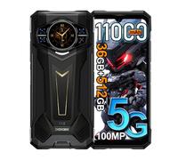 DOOGEE S200 Plus 5G AI Rugged Smartphone with 1.32"AMOLED Rear Display,11000mAh(66W) 36GB+512GB/2TB Android 15 Rugged Phone,100MP+20MP Night Vision,6.72"FHD+120Hz SIM-Free Unlocked Mobile Phone/Black
