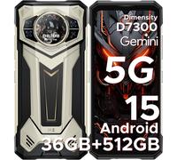 DOOGEE S200 Plus Rugged Smartphone 5G, Dimensity 7300, (16GB+20GB)+512GB with 1.32" Dynamic Rear Screen Android 15 Rugged Phone, 10100mAh, 100MP+20MP Night Vision Camera, 6.72", 120Hz, NFC, Gemini AI