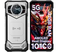 DOOGEE S200 Rugged Smartphone 5G, Dimensity 7050 Android 14 Rugged Phone, 32GB+256GB/2TB, 10100mAh/33W, 6.72” FHD+/120Hz, 1.32" AMOLED Rear Display, 100MP+20MP, WiFi 6/NFC/Fingerprint ID, Silver