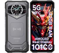 DOOGEE S200 Rugged Smartphone 5G, Dimensity 7050 Android 14 Rugged Phone, 32GB+256GB/2TB, 10100mAh/33W, 6.72” FHD+/120Hz, 1.32" AMOLED Rear Display, 100MP+20MP, WiFi 6/NFC/Fingerprint ID, Dark Grey