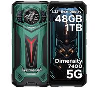 DOOGEE S200 Ultra Rugged Smartphone 5G, 48(12+36)GB+1 TB, 1.32"AMOLED Rear Display, 6.72" FHD&120Hz, 4nm D7400 Android 15, 11000mAh/66W, 100MP+20MP Night vision, Light Effect,Face ID/BT5.4/WiFi6E/NFC