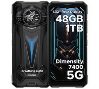 DOOGEE S200 Ultra Rugged Smartphone 5G, 48(12+36)GB+1 TB, 1.32"AMOLED Rear Display, 6.72" FHD&120Hz, 4nm D7400 Android 15, 11000mAh/66W, 100MP+20MP Night vision, Light Effect,Face ID/BT5.4/WiFi6E/NFC