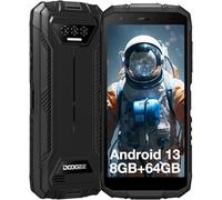 DOOGEE S41T Rugged Smartphone Android 14, Rugged Phone Unlocked, 6300mAh, Max 8GB RAM, 64GB/1TB Extension ROM, 5.5" HD+ Display, 13MP Camera, 4G Dual SIM IP68 Waterproof Phones, Face ID, NFC - Black