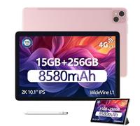 DOOGEE T10 Pro Tablet 10.1 Inch, 15GB RAM + 256GB ROM (1TB TF), T606, Dual 4G LTE Android Tablets, 8580mAh Battery/18W, 13MP+8MP, Widevine L1 /3.5mm -Jack/WiFi 6 /BT 5.0 / TÜV/GPS Tablet, Pink