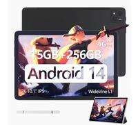 DOOGEE T10 Pro Tablet 10.1 Inch FHD+ with 15GB RAM + 256GB ROM (Expandable 1TB), Android 14 Tablet, 8580mAh Battery, Octa-Core with Dual 4G LTE, WiFi 2.4/5G, TÜV-Certified, 13MP + 8MP, Black