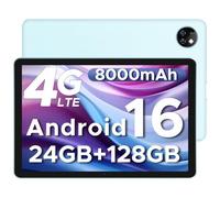 DOOGEE T10W 2026 Android 16 10" Tablet with SIM Card Slots, 8000mAh, 24GB+128GB/1TB TF, Android Tablets With High-Resolution Sound, Eye Protection, 3.5mm Headphone Jack, BT5.0/5G WiFi/OTG- Blue