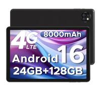 DOOGEE T10W 2026 Android 16 10" Tablet with SIM Card Slots, 8000mAh, 24GB+128GB/1TB TF, Android Tablets With High-Resolution Sound, Eye Protection, 3.5mm Headphone Jack, BT5.0/5G WiFi/OTG- Black
