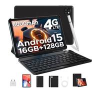 DOOGEE T10W Android 15 Tablets 2025, 10 inch Tablet with SIM Card Slots, 16GB RAM+128GB ROM/2TB, Android Tablets, 8000mAh, Tablet with Keyboard/Pen/Mouse/Case, 4G LTE/Widevine L1/Face ID/GPS/OTG