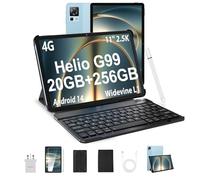DOOGEE T35 2024 Newest Tablet 11'' Android 14 20GB+256GB/2TB TF Helio G99, 2.5K Display, 8580mAh/33W, 4G-LTE Android Tablets, Bluetooth 5.0+2.4G/5G WiFi Tablets, Tablet with Keyboard, Pen, Case-Blue