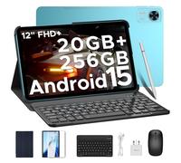 DOOGEE T36 12 inch Tablet with Dual SIM Card Slots, 2.4K Display+90Hz, 20(8+12)GB RAM+256GB ROM(TF 2TB), Android 15 Tablets & 8800mAh, Widevine L1/5G WiFi/Face ID, Tablet with Keyboard, Pen,Mouse&Case