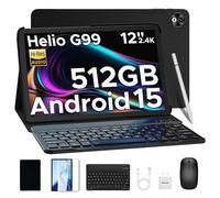 DOOGEE T40PRO 12 inch Tablet 4G With SIM Card Slots, 2.4K Display&10800mAh Battery, Android 15 Tablet, 20GB+512GB/2TB, 6nm Helio G99, Hi-Res Speaker, Tablets With Keyboard/Mouse/Case/Pen, Black