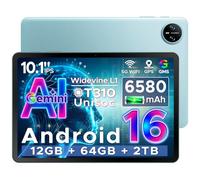 DOOGEE Tab A9 Android 16 Tablet 10 Inch(2026), Gemini AI Android Tablets, Unisoc T310 20GB RAM 64GB ROM(TF 2TB), 6580 mAh Battery, 5G WiFi|Dual Speaker|AI Camera|Type-C|GMS|BT|Face ID|3.5mm Jack-Blue