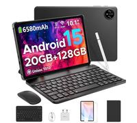DOOGEE Tab A9 pro 10 inch tablet Android 15 tablets, 20GB RAM+128GB ROM Android Tablet with 1280×800 HD IPS 60Hz Screen, WiFi5 6580mAh Battery Gaming Tablet with Keyboard, Mouse, Pen & Case-Black