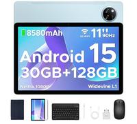 DOOGEE Tab A9 Pro+ Android 15 Tablet, 11 Inch HD Display Tablets, 30GB RAM+128GB ROM/2TB, 8580mAh Android Tablets, Tablet with Keyboard/Pen/Mouse/Case, Widevine L1, Dual Speaker/Face ID/OTG
