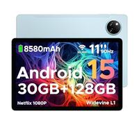 DOOGEE Tab A9 Pro+ Android 15 Tablet, 11 Inch Tablets with 90Hz HD Display, 30GB RAM+128GB ROM/2TB, 8580mAh Tablet, Octa Core, 5G WiFi Android Tablets, Widevine L1, Dual Speaker/Face ID/OTG - BLUE