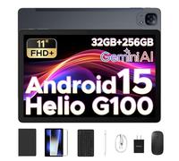 DOOGEE Tab E3 Android 15 Tablet with Keyboard (2025), Helio G100 Octa-Core Android Tablets 32GB + 256GB/2TB, Gemini AI Gaming Tablet 11 Inch, 8800mAh Battery, Tablets with Pen, Mouse and Case, Grey