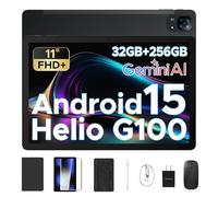 DOOGEE Tab E3 Android 15 Tablet with Keyboard(2025), Helio G100 Octa-Core Android Tablets 32GB+256GB/2TB, Gemini AI Gaming Tablet 11 Inch, 8800mAh Battery, Tablets with Pen, Mouse&Case, Black