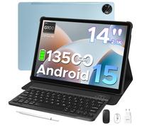 DOOGEE Tab E3 Max 14 Inch Tablet Android 15 Gaming Tablet with Keyboard, 13500mAh Battery MTK G100 Octa-Core Android Tablets 32GB RAM+256GB ROM (2TB TF), 2.1K (2160*1440), 4G LTE/5G WiFi/Widevine L1