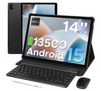 DOOGEE Tab E3 Max 14 Inch Tablet Android 15 Gaming Tablet with Keyboard, 13500mAh Battery MTK G100 Octa-Core Android Tablets 32GB RAM+256GB ROM (2TB TF), 2.1K (2160*1440), 4G LTE/5G WiFi/Widevine L1