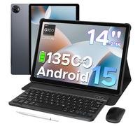 DOOGEE Tab E3 Max 14 Inch Tablet Android 15 Gaming Tablet with Keyboard, 13500mAh Battery MTK G100 Octa-Core Android Tablets 32GB RAM+256GB ROM (2TB TF), 2.1K (2160*1440), 4G LTE/5G WiFi/Widevine L1