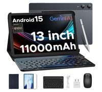 DOOGEE TAB E3 Pro Android 15 Tablet 13 Inch, 11000mAh Big Battery, 32GB RAM 256GB ROM, Helio G100 Octa-Core, Ultra-Slim 7.9mm Metal Body, Dual SIM Slot, Tablet with Keyboard and Pen/Mouse/Case (Gray)