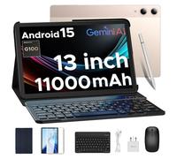 DOOGEE TAB E3 Pro Android 15 Tablet 13 Inch, 11000mAh Big Battery, 32GB RAM 256GB ROM, Helio G100 Octa-Core, Ultra-Slim 7.9mm Metal Body, Dual SIM Slot, Tablet with Keyboard and Pen/Mouse/Case (Gold)