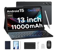 DOOGEE TAB E3 Pro Android 15 Tablet 13 Inch, 11000mAh Big Battery, 32GB RAM 256GB ROM, Helio G100 Octa-Core, Ultra-Slim 7.9mm Metal Body, Dual SIM Slot, Tablet with Keyboard and Pen/Mouse/Case (Black)