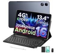 DOOGEE Tab G6 Max 2025 Newest Android 16 Tablet with Pen and Keyboard, 13.4 Inch+7.7 mm Ultra-thin Tablets, 32GB+256GB, 11000mAh Battery, 13MP+8MP, Widevine L1 | 4G LTE | WiFi | GPS | OTG, Gray