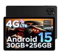 DOOGEE TAB G6 Tablet 11 inch Android 15 Tablets, 30GB+256GB/2TB tablet with sim card slot, 8000 mAh & T7250 Octa Core Android Tablets, 4G LTE + 2 Speaker + Widevine L1|Face ID|BT 5.0|5G WiFi|GPS, BLAC