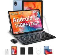 DOOGEE U10 2025 Newest Android 15 Tablet with Keyboard, 10 Inch Tablet, 16GB+128GB/2TB, WiFi 6 Android Tablets, 5060mAh/3.5mm Jack/8MP+5MP/BT 5.0/OTG/Widevine L1, Tablets with Pen, Mouse&Case, Blue