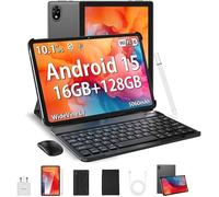 DOOGEE U10 2025 Newest Android 15 Tablet with Keyboard, 10 Inch Tablet, 16GB+128GB/2TB, WiFi 6 Android Tablets, 5060mAh/3.5mm Jack/8MP+5MP/BT 5.0/OTG/Widevine L1, Tablets with Pen, Mouse&Case, Gray